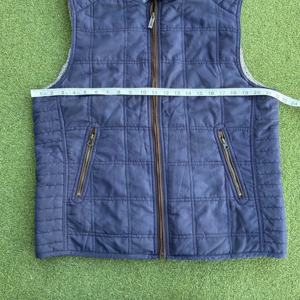 Johnston & Murphy Jacket Vest Mens Medium Blue Quilted Sleeveless Full Zip